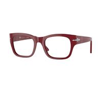 Persol Unisex PO3297V 1172 Montature da vista Acetato Rosso Trasparente Squadrata Normale