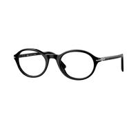 Persol Unisex PO3351V 95 Montature da vista Acetato Nero Trasparente Rotonda Normale