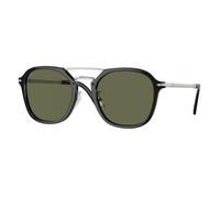 Persol Unisex PO3352S 95/58 Occhiali da sole Acetato Nero Verde Squadrata Polarizzata