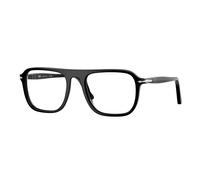 Persol Unisex PO3359V JACQUES 95 Montature da vista Acetato Nero Trasparente Squadrata Normale