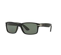 PERSOL Uomo 0Po3154S 104258 58 Occhiali da sole, Nero (Matte Black/Green Polarized)
