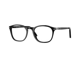 Persol Uomo Persol PO3007V 95 Montature da vista Acetato Nero Trasparente Squadrata Normale