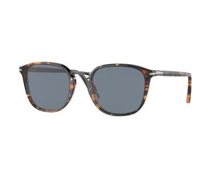 Persol Uomo Persol PO3186S 1081R5 Occhiali da sole Acetato Marrone Blu Rotonda Normale