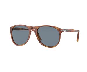 Persol Uomo Persol PO9649S 96/56 Occhiali da sole Acetato Marrone Blu Pilot Normale