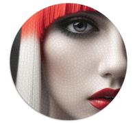 Person-focused Imagery 1000 Pieces Round Puzzles Creative Person-focused Imagery Jigsaw Unique Challenge for Adults And Kids Difficult Challenge Game 1000pcs (67.5x67.5cm)