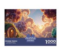 Person Walking on The Road 1000 Pezzi Carta Ecologica Puzzle Sunset Cloudscape Antistress Gioco Creativo Puzzle Per Bambini 38x26cm/1000pcs
