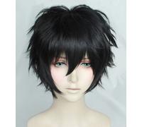 Persona 5 Hero Potter Cosplay Costumi Parrucca Nero Black parrucca corta cort...
