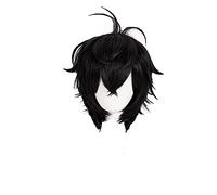 Persona 5 P5 Amamiya Ren Parrucche Hero Kurusu Akira Parrucca Breve Capelli sintetici resistenti al calore nero + tappo della parrucca