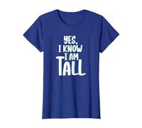 Persona Alta Che conosco Persone Alte Divertenti Maglietta, Donna, Blu Reale, 3XL