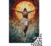 Persona Arte Vetrata Puzzle 1000 Pezzi Gioco di Puzzle 1000 Pezzi Carta per Adulti Stile Chiesa Relax Concentrazione Interazione Familiare Decorazione Regalo 38x26cm/1000pcs