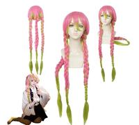 Personaggi di anime Kanroji Mitsuri Parrucche - Halloween per ragazze e ragazzi, fumetti e congressi di anime, feste di gioco di ruolo del carnevale