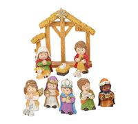 Personaggi Gesù Presepe - Presepe in miniatura per bambini, set di piccole figure per presepe | Statua di Natale per interni, decorazione presepe 12 x personaggi sul piano di lavoro