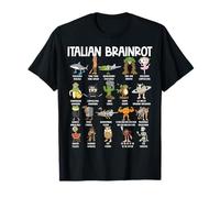 Personaggi Italiani Brainrot Meme Divertenti Tendenze Maglietta