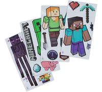 Personaggi Minecraft Rimovibile Vinile Adesivi 4 Fogli, 19 Calcomanie
