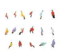 Personaggi modellini di persone, scala 1:87 seduti, 100 pezzi misti per diorami da giardino scene in miniatura ornamenti prato scala HO ferrovia (200 pezzi)