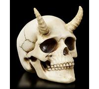 Personaggi Shop GmbH, teschio gotico con corno - Demone diavolo | Fantasy Skull, dipinto a mano