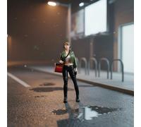 Personaggio Courier Consegna Cibo Multiscala Statuina Fattorino