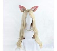Personaggio del gioco K/DA Ahri Parrucca lunga con orecchio Cosplay Costume KDA Capelli sintetici resistenti al calore Parrucca da donna Parrucche da cosplay con orecchio