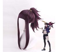 Personaggio Del Gioco K/Da Akali Parrucca Coda Di Cavallo Costume Cosplay Kda Capelli Sintetici Resistenti Al Calore Parrucche Cosplay Per Donne