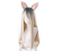 Personaggio del gioco KDA K/DA Ahri MV Tipo Parrucche Cosplay 70 cm con orecchie KDA Parrucca sintetica resistente al calore Perucas Parrucca Cosplay Fox con orecchie