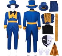 Personaggio del Gioco Ticket Taker Cosplay Costume Vestito per Uomo | Gioco di Ruolo Uniforme Set Completo,Halloween Festa Carnevale Dress Up Suit con Mascherina Cappello