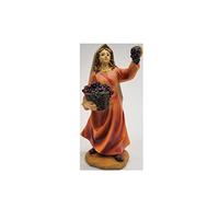 Personaggio Presepe Donna con Uva Statuetta Pastorella in Gesso 20 cm