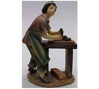 Personaggio Presepe Falegname Statuetta in Gesso 15 cm Decorazione