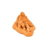 Personaggio Presepe in ceramica di Caltagirone, pastore dormiente in terracotta fatto a mano ideale da colorare e personalizzare