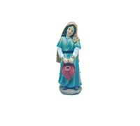 Personaggio Presepe Pastorella con Secchio Statuetta in Resina 15 cm