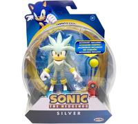 Jakks Pacific Sonic the Hedgehog - Statuetta di riccio con accessorio Checkpoint, 10 cm, colore: Argento