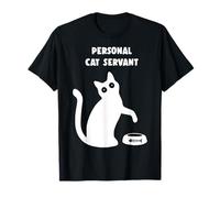 Personal Cat Servant Shirt Funny Black Cat Lover Gift Maglietta
