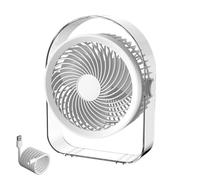 Personal Desk Fan - 5 Speeds Rechargeable Cooler, 360 Degree Tilt with Built-In Light, Impact-Resistant ABS Resin, High-Capacity Battery Life, Portable Airflow Tool for Home Kitchens Dorms