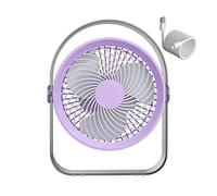 Personal Desk Fan - 5 Speeds Rechargeable Cooler, 360 Degree Tilt with Built-In Light, Impact-Resistant ABS Resin, High-Capacity Battery Life, Portable Airflow Tool for Home Kitchens Dorms