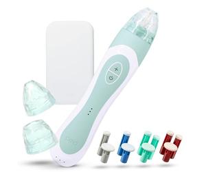 Personal Microderm Elite Pro Sky - Macchina per microdermoabrasione a casa con kit per viso e corpo, cristalli esfolianti e aspirazione sottovuoto per una pelle fresca e radiosa, tre velocità e