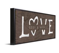 Personal-Prints LOVE - Stampe d'arte personalizzate per coppie - Regalo romantico su tela personalizzato con i vostri nomi - RUSTICO | Personaliz