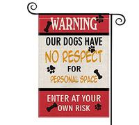 Personal Space Enter At Your Own Risk Dogs Warning Bandiera Robuste Bandiere Colore Vivido Bandiera Da Giardino Per Giardino Casa Cortile 30X45Cm
