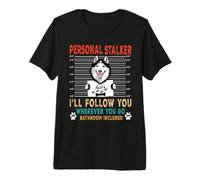 Personal Stalker Dog Siberian Husky Funny Puppy Dog Lover Maglietta Premium