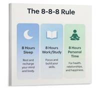 Personal Time Poster 8 8 8 Rule Daily Work Sleep Balance Management Guide | Protect your me time for hobbies relationships and growth while maintaining career(Framed,16x24inch(40x60cm))