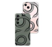 Personalaizer Cover flessibile Glossy compatibile per iPhone 14 Pro MAX - Serpenti Neri