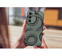 Personalaizer Cover flessibile trasparente compatibile per smartphone iPhone 16 con disegni di serpenti neri