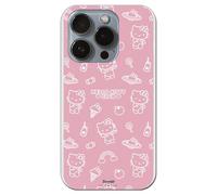 Personalaizer Cover per iPhone 14 Pro - Hello Kitty patron sobre rosa