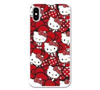 Personalaizer Cover per iPhone X - XS - Hello Kitty Lazos Rojos y Topos