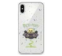 Personalaizer Cover per iPhone X - XS - Rick y Morty Ufo - TPU TRANSPARENTE