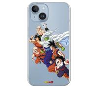 Personalaizer Cover ufficiale compatibile con iPhone 15 Plus con motivo Dragon Ball Z Multipersonaggi Goku Piccolo Krillin Ten Shin Han - Cover in silicone TPU flessibile trasparente