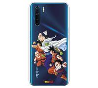 Personalaizer Cover ufficiale compatibile con OPPO A91 - Reno 3 con Dragon Ball Z Multipersonaggi Goku Piccolo Krillin Ten Shin Han - Cover in silicone TPU flessibile trasparente