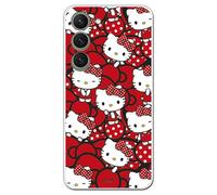Personalaizer Custodia compatibile con Samsung Galaxy S23 con design di Hello Kitty e fiocchi rossi e talpe - Stile Kawaii - Cover in silicone TPU flessibile trasparente