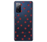 Personalaizer Custodia compatibile Samsung Galaxy S20FE - S20 Lite 5G - Design divertente con motivo coccinelle rosse - Cover in silicone TPU flessibile trasparente
