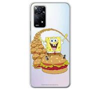 Personalaizer Custodia compatibile Xiaomi Redmi Note 11 Pro - Note 12 Pro - Design per bambini SpongeBob su hamburger - Cover in silicone TPU flessibile trasparente