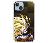 Personalaizer Custodia Dragon Ball Z Goku Super Saiyan SS3 per iPhone 15 Plus - Cover in silicone TPU flessibile trasparente - licenza ufficiale