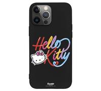 Personalaizer Custodia flessibile di colore nero compatibile per iPhone 15 Pro MAX di Hello Kitty calligrafia
